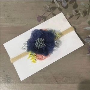 3/$20 🔷 Blue Floral Baby Girls Bow Headbands